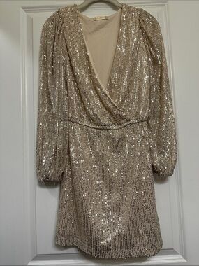 Altar'd State Women’s Champagne Sequin Mini Party 🎉 Dress